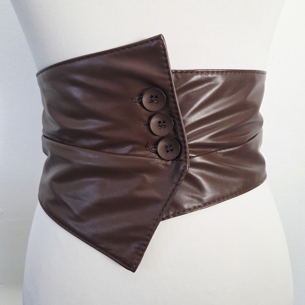 Stretchy wide brown waist belt (COMING SOON) - Picture 5 of 10
